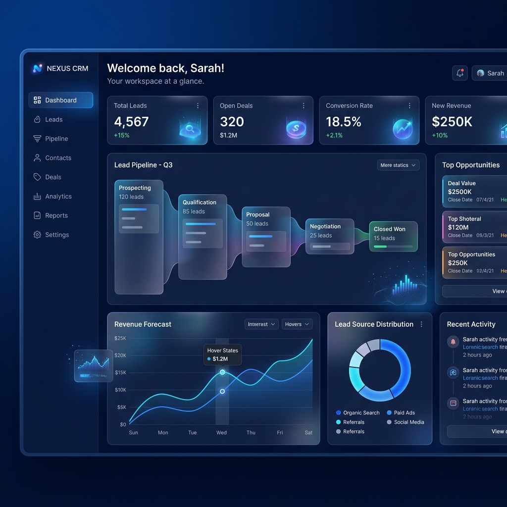 CRM Dashboard System Preview